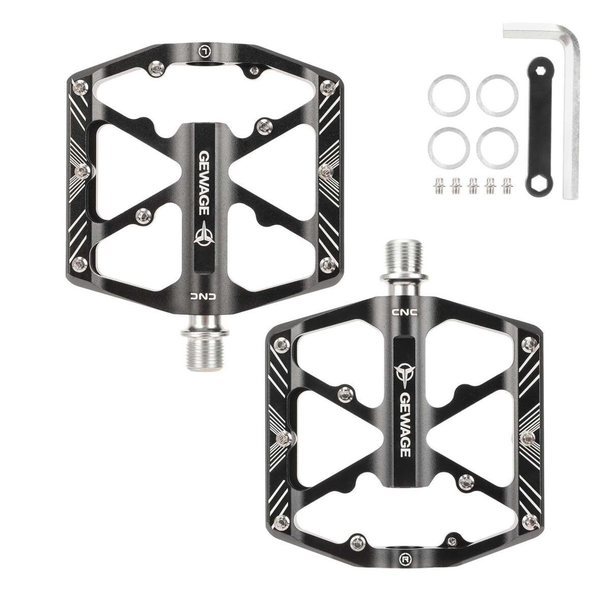 Pedal antideslizante hueco de aleación de aluminio negro - Imagen 4