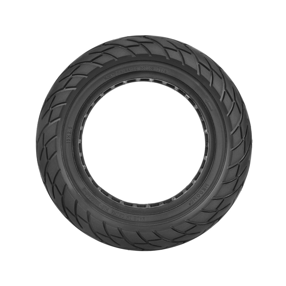 Neumático sólido negro de 10 x 2,5 con ranura de 37 mm - Imagen 3