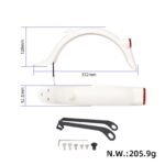 Kit de guardabarros trasero blanco con luz, soporte metálico y gancho para patinete M365 Pro/Pro2 - Imagen 2