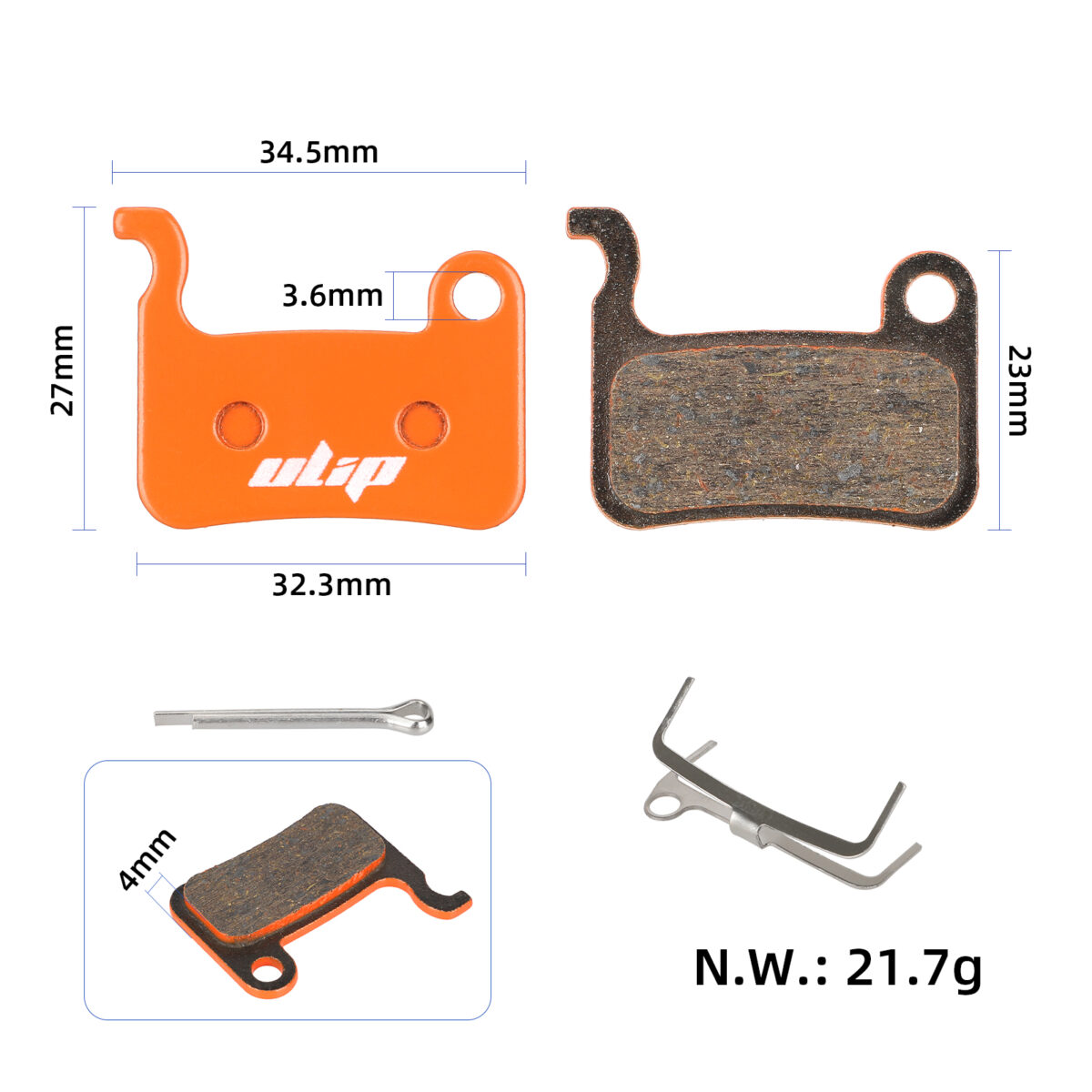 Pastilla de freno de resina multimetal naranja Ulip para Xtech/Xiaomi 3 - Imagen 2