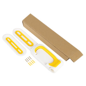 Soporte de pared de plástico blanco y amarillo de 2 piezas