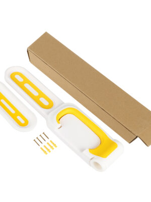 Soporte de pared de plástico blanco y amarillo de 2 piezas