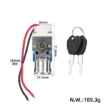 Cerradura de puerta eléctrica azul con llaves - Imagen 5