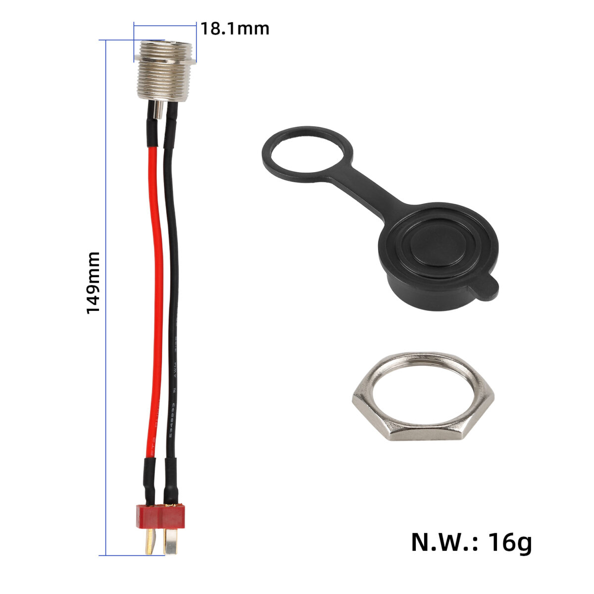 Cable de carga GX16 "T" para Kugoo M4 - Imagen 2