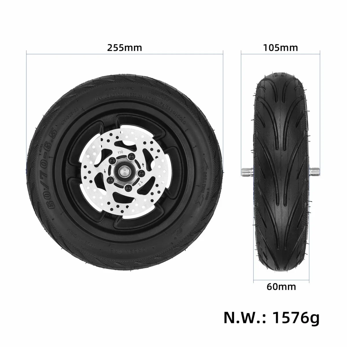 Conjunto de rueda delantera original para patinete Segway Ninebot F2/F2Plus/Pro - Imagen 2