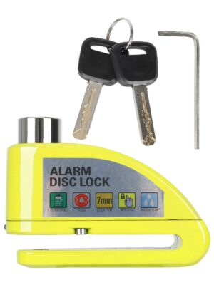 Bloqueo de freno de disco con alarma controlable de color amarillo-verde