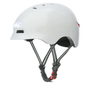 Casco iluminado blanco brillante talla M (KY-Z002)
