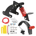 Suspensión trasera Ulip V3 negra y roja con guardabarros de señal de giro para scooter M365 y 1S