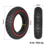Neumático sólido todoterreno Ulip 10*2.125 con círculo rojo (diámetro interior de 141 mm y ranura de 36 mm) - Imagen 2