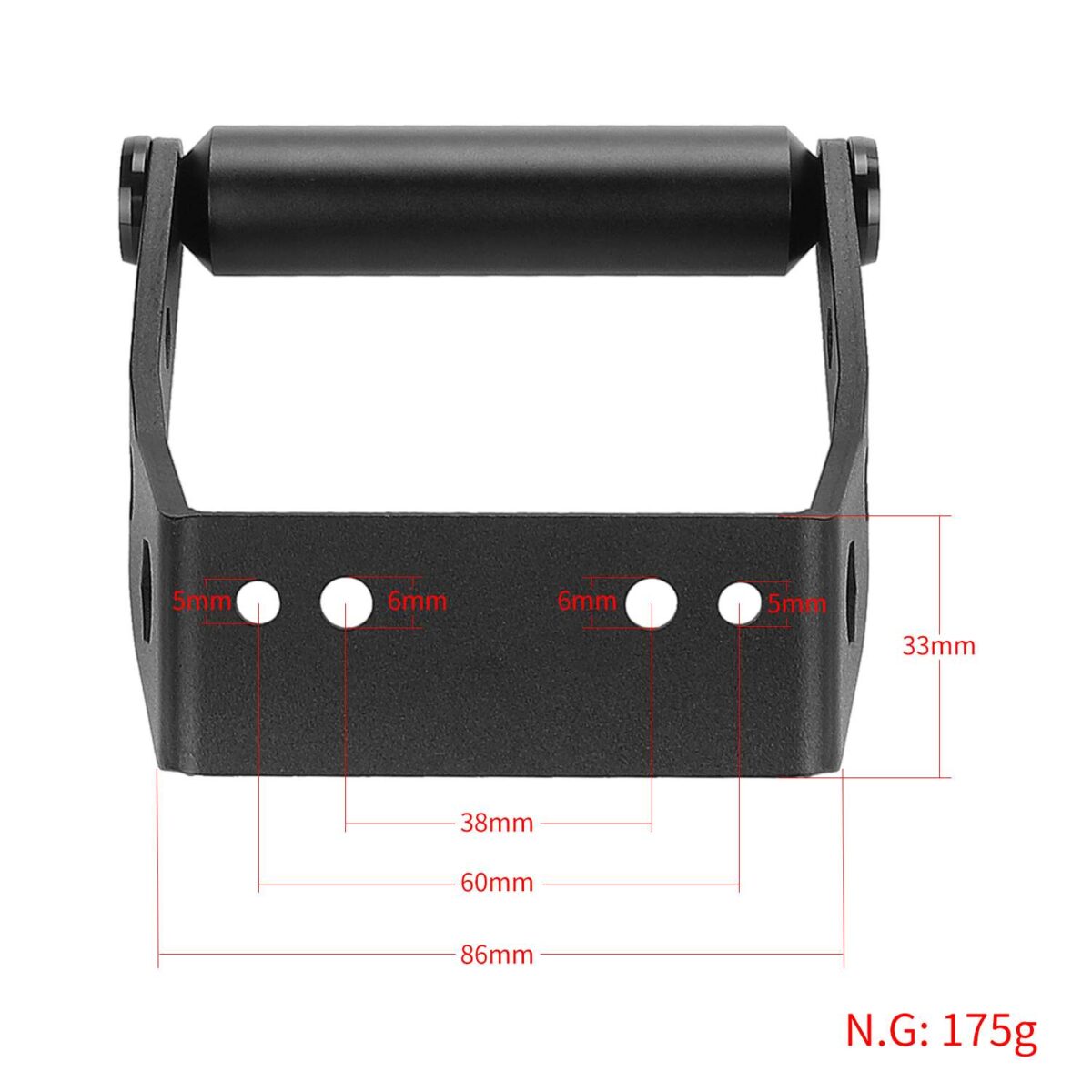 Juego de manijas de aluminio MINIMOTOR negro y rojo - Imagen 2