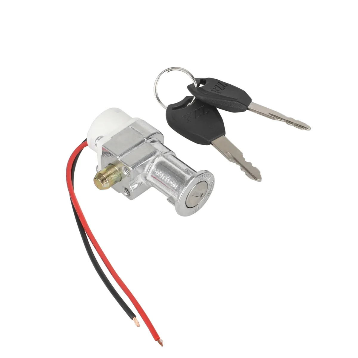 Cerradura de puerta eléctrica plateada con llaves - Imagen 2