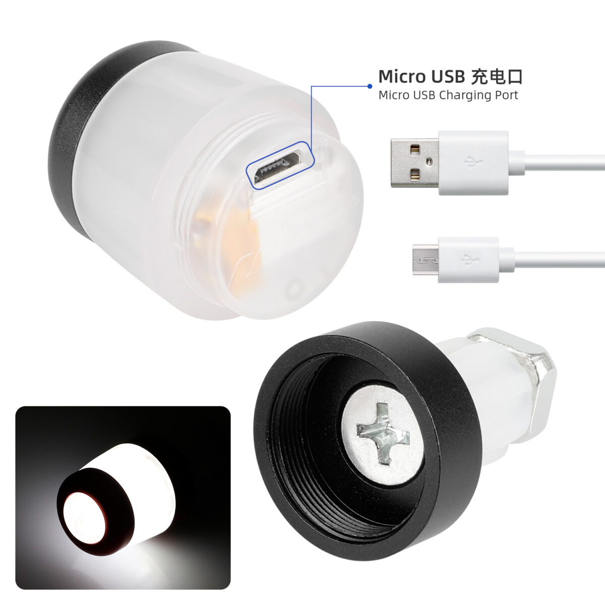 Juego de extensores de agarre Ulip con carga USB y luz para scooters Xiaomi y ES (BBW) - Imagen 3
