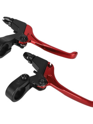 Bicicleta plegable A70 de aluminio con frenos (par), color rojo y negro