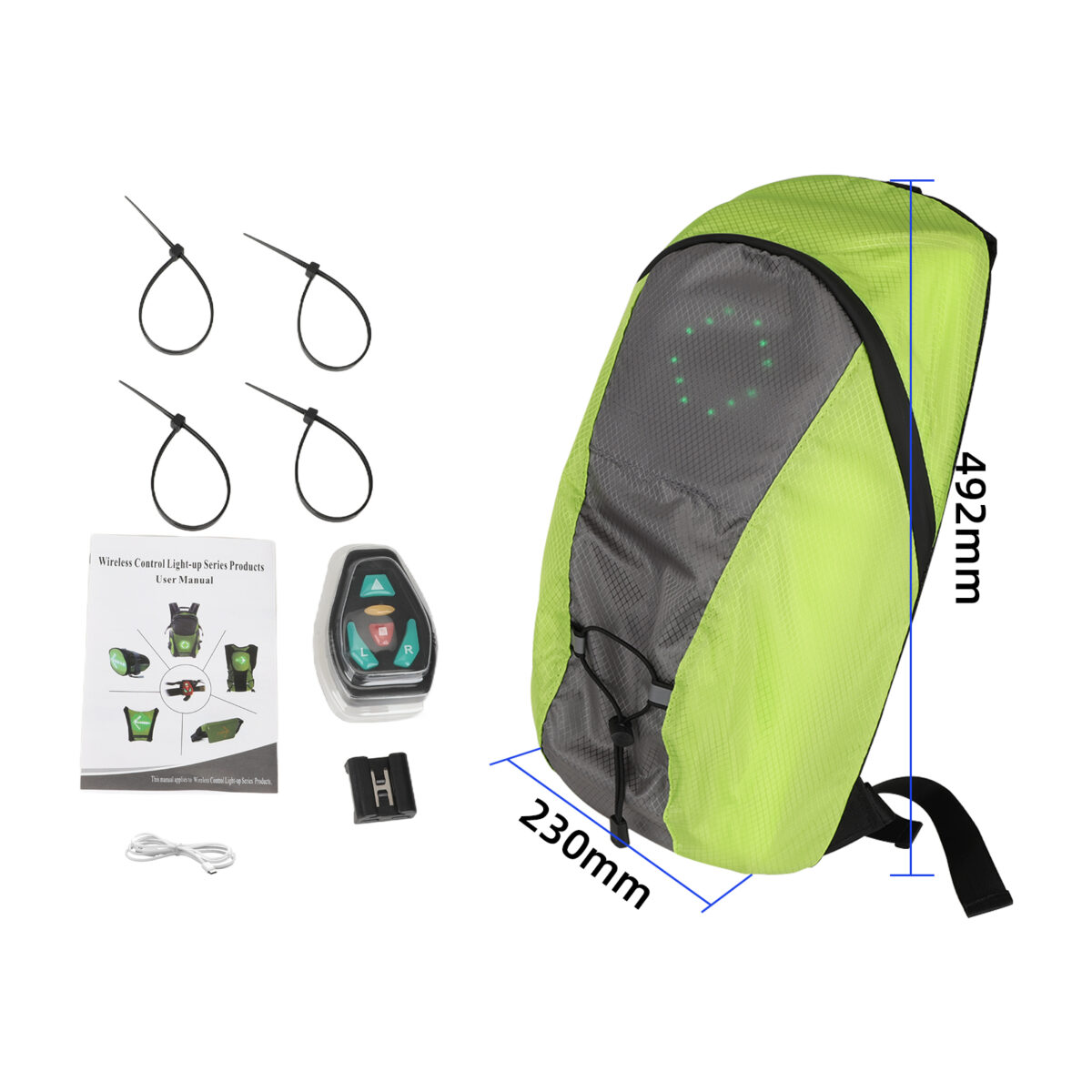 Mochila con intermitentes y control remoto inalámbrico - Imagen 2