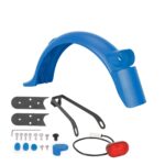 Kit de guardabarros trasero azul con luz, soporte metálico y gancho para patinete M365 Pro/Pro2