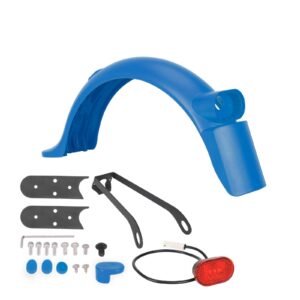 Kit de guardabarros trasero azul con luz, soporte metálico y gancho para patinete M365 Pro/Pro2