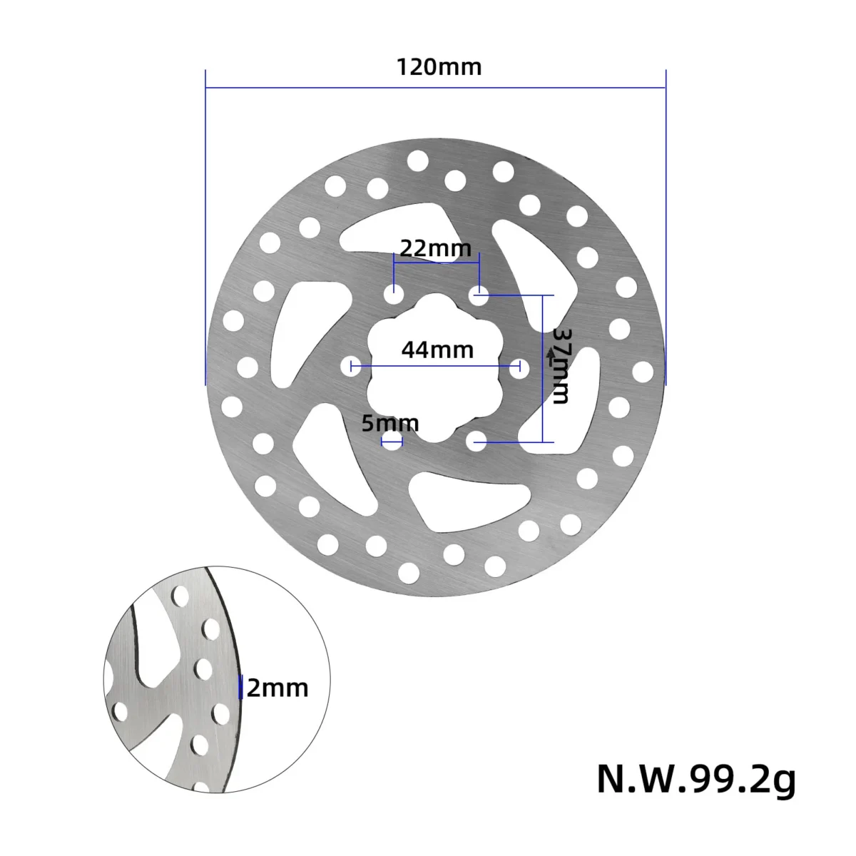 Frenos de disco originales Segway Ninebot F3/G3/ZT3 de 120 mm - Imagen 2