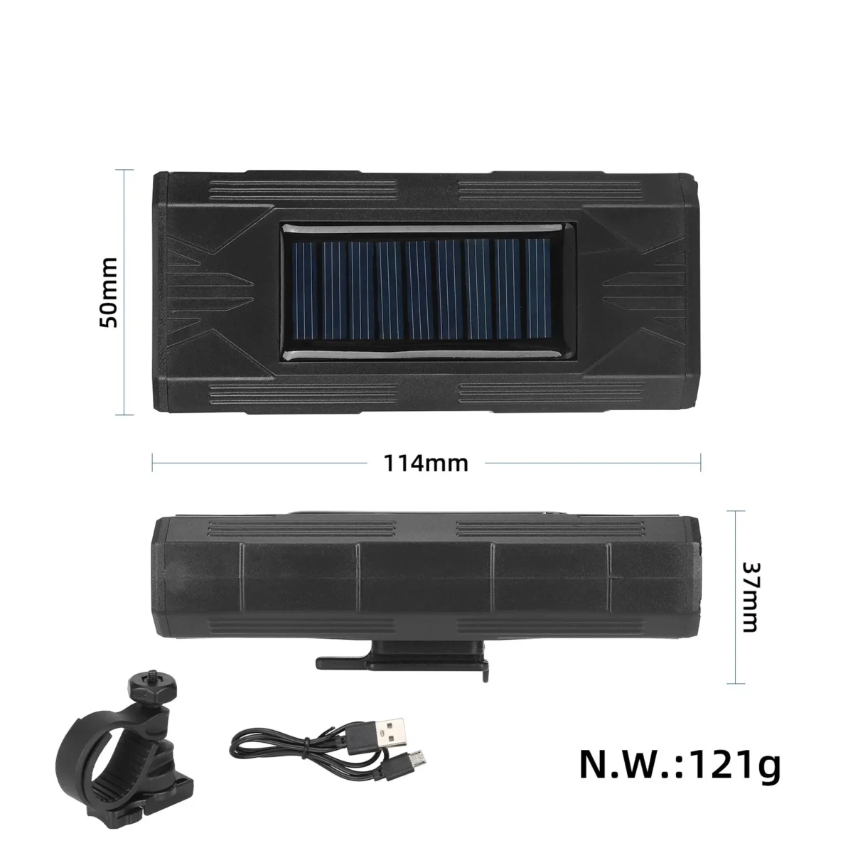 Linterna frontal solar con carga dual USB - Imagen 2