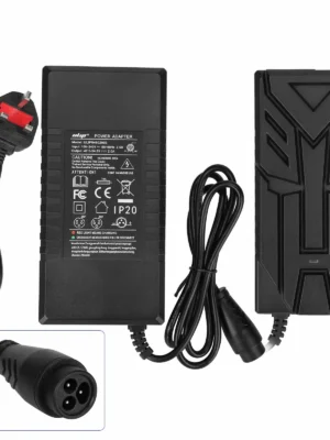 Cargador Ulip de 54,6 V 2 A con cabezal LP16-3P grande (enchufe británico)