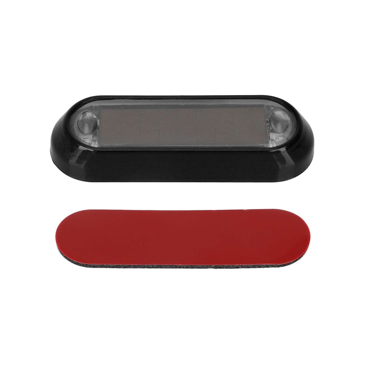 Luz trasera de advertencia solar para motocicleta con carcasa negra (luz roja y azul) - Imagen 4