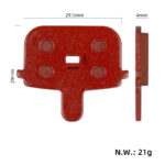 Pastilla de freno de disco hueca rectangular roja para scooter Kugoo G-booster - Imagen 2
