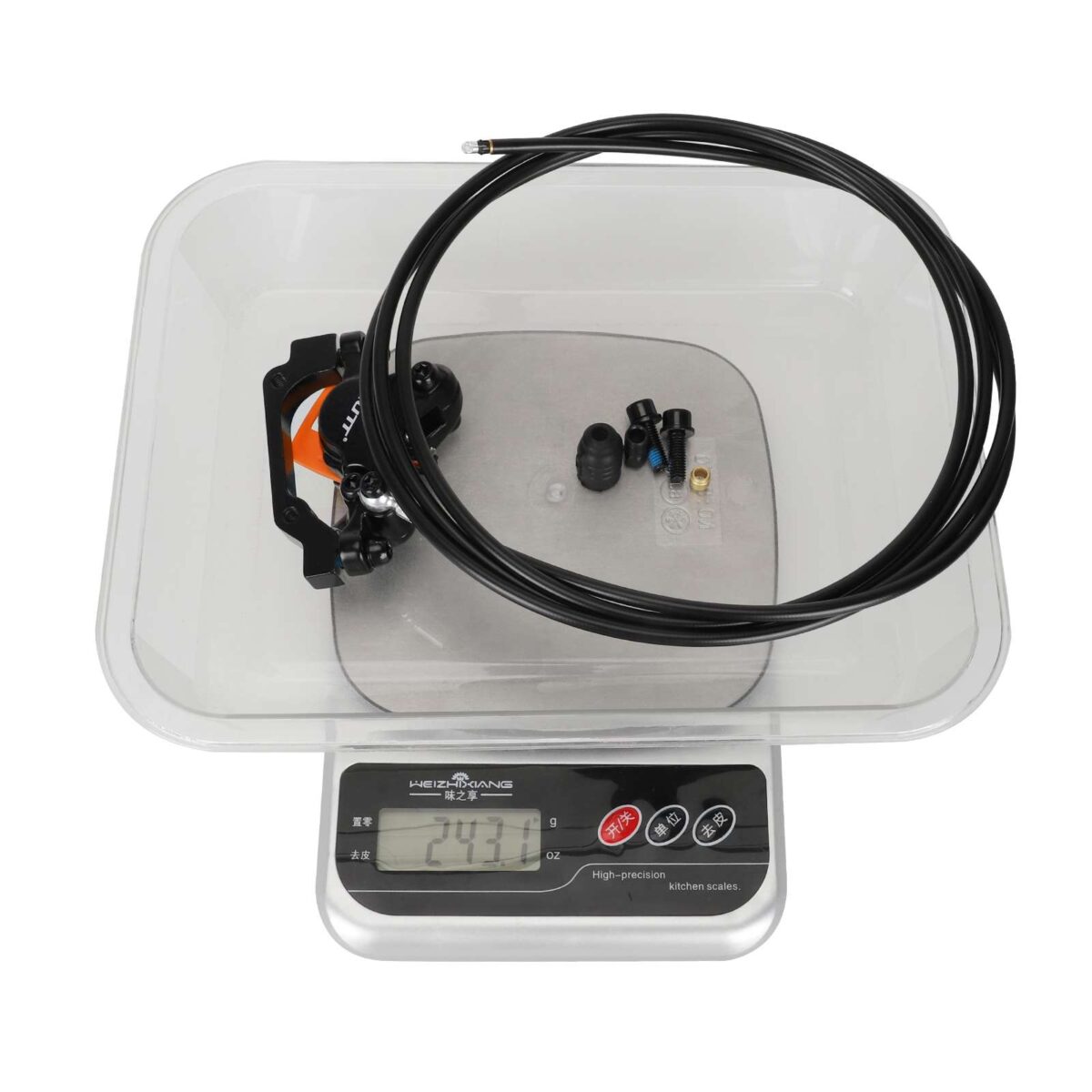 Freno de disco hidráulico derecho NUTT negro con cable de 220 cm - Imagen 6