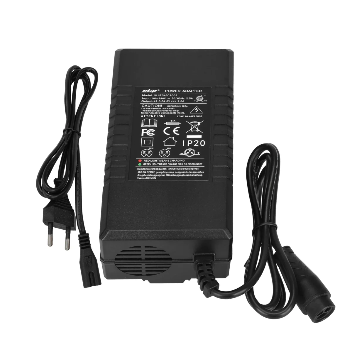 Cargador Ulip 54,6 V 2 A con cabezal LP16-3P grande (enchufe UE) - Imagen 4