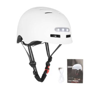 Casco blanco talla L con luz