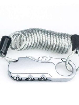 Candado de combinación para casco de 3 dígitos plateado