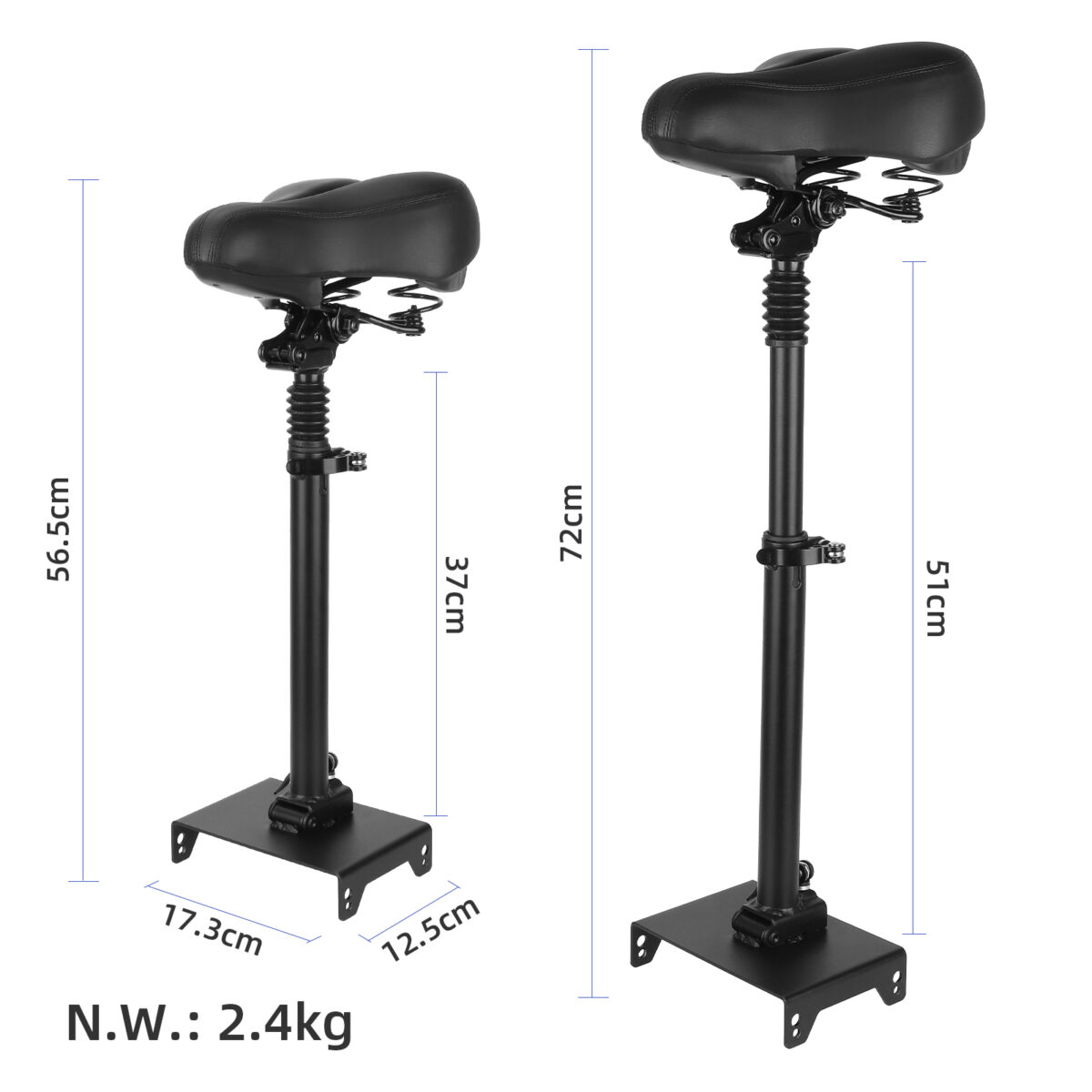 Asiento negro para scooters Segway Max serie G30 con sillín grande - Imagen 2
