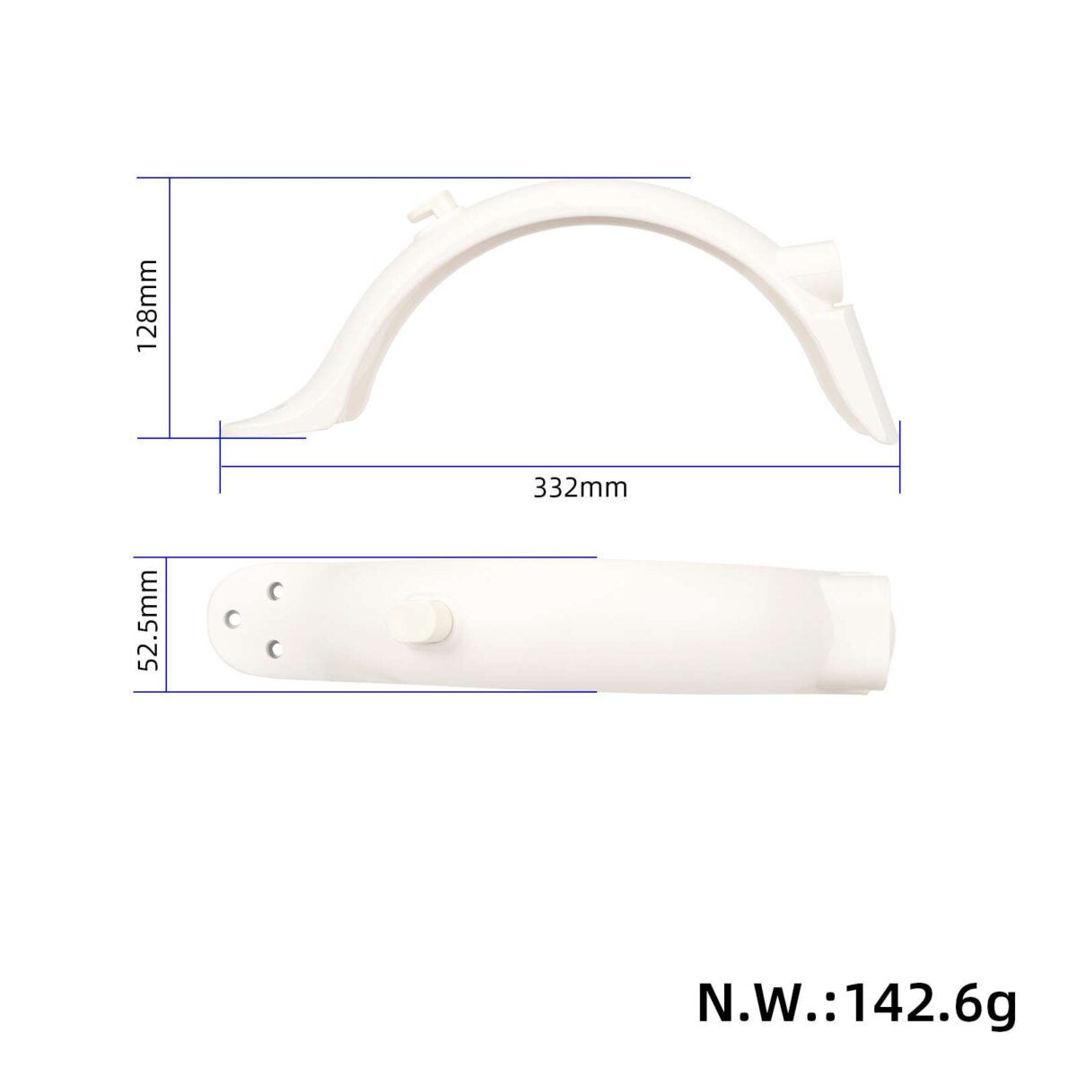 Guardabarros trasero blanco con gancho para patinete M365 Pro/Pro2 - Imagen 2