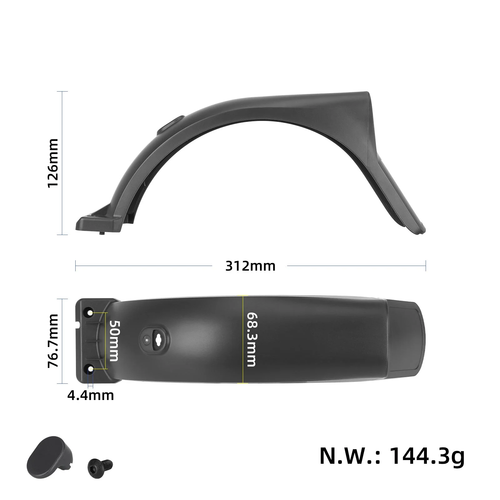 Guardabarros trasero con gancho para Xiaomi 5 Max - Imagen 2