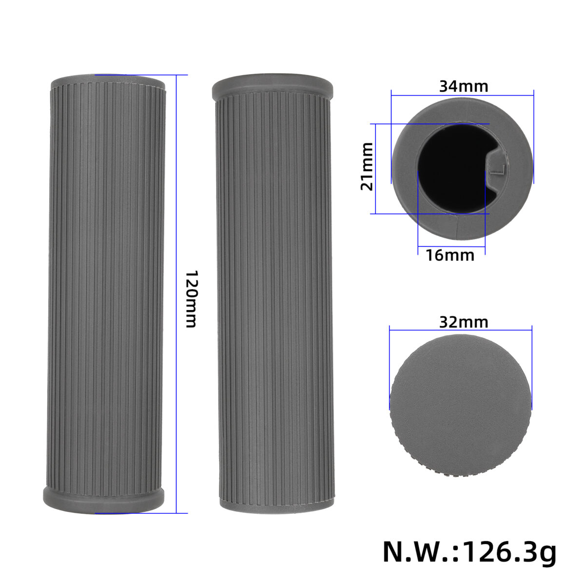 Puños grises originales para patinete Xiaomi 4 Lite (2.ª generación) - Imagen 2