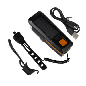 Luz de altavoz solar con carga USB de color naranja