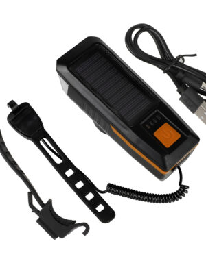 Luz de altavoz solar con carga USB de color naranja