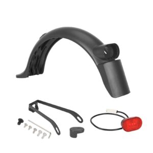 Kit de guardabarros trasero gris con luz, soporte metálico y gancho para patinete M365 Pro/Pro2