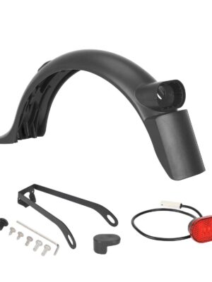 Kit de guardabarros trasero gris con luz, soporte metálico y gancho para patinete M365 Pro/Pro2