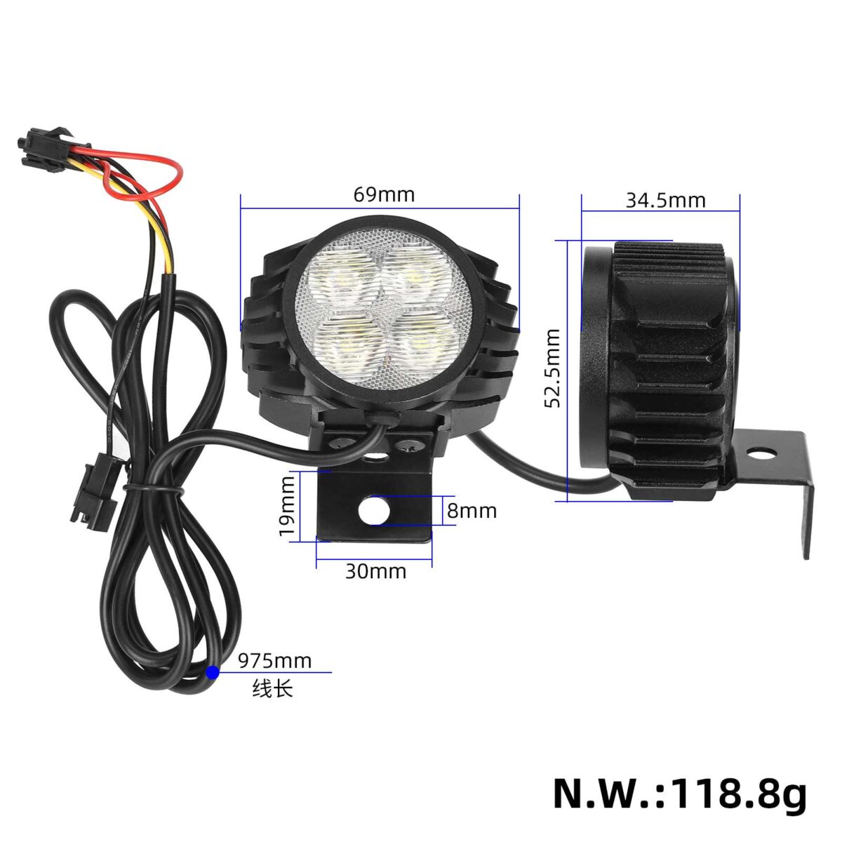 Faro eléctrico Kugoo M4 con bocina Luz de seguridad nocturna - Imagen 2