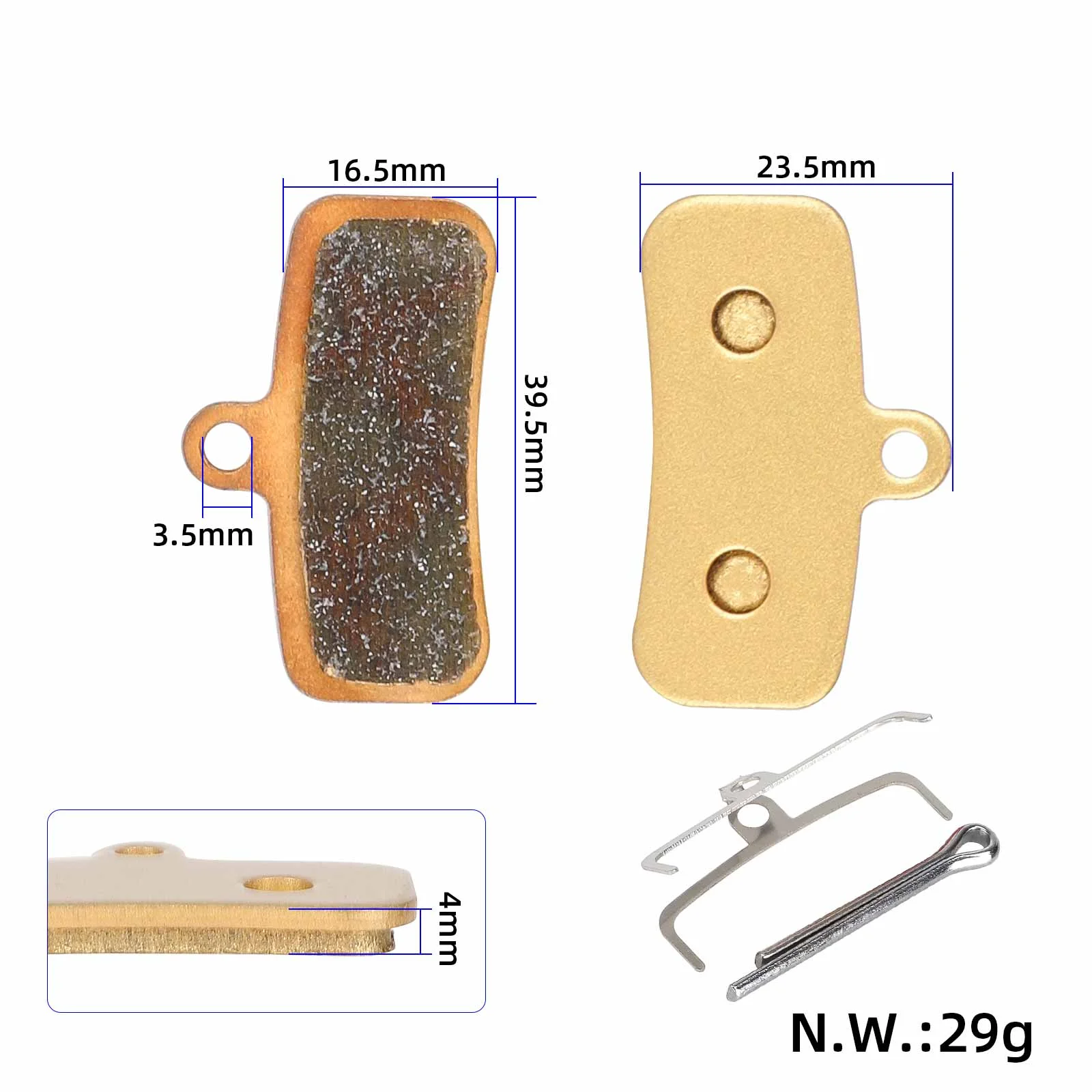 Pastillas de freno sinterizadas SHIMANOZEEM640 doradas - Imagen 2