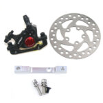 Freno hidráulico negro Xtech + disco de 120 mm + adaptador plateado