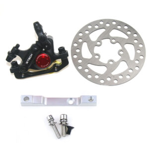 Freno hidráulico negro Xtech + disco de 120 mm + adaptador plateado