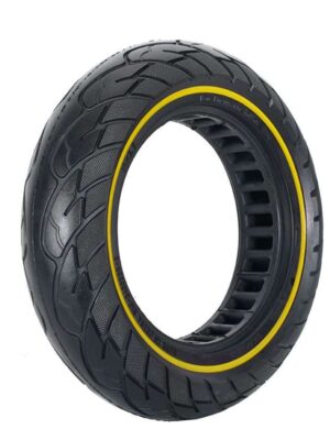 Neumático sólido de 10 x 2,5 con círculo amarillo (ranura de 37 mm)