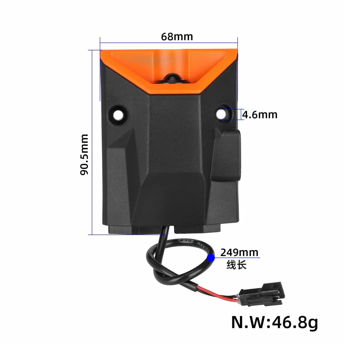 Esquina frontal izquierda envolvente Kukirin G2 Pro DB con luz LED de ojo de gato (negro y naranja) - Imagen 2