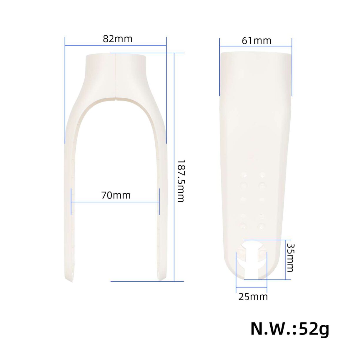 Piezas de plástico de la horquilla delantera blanca de Xiaomi - Imagen 2