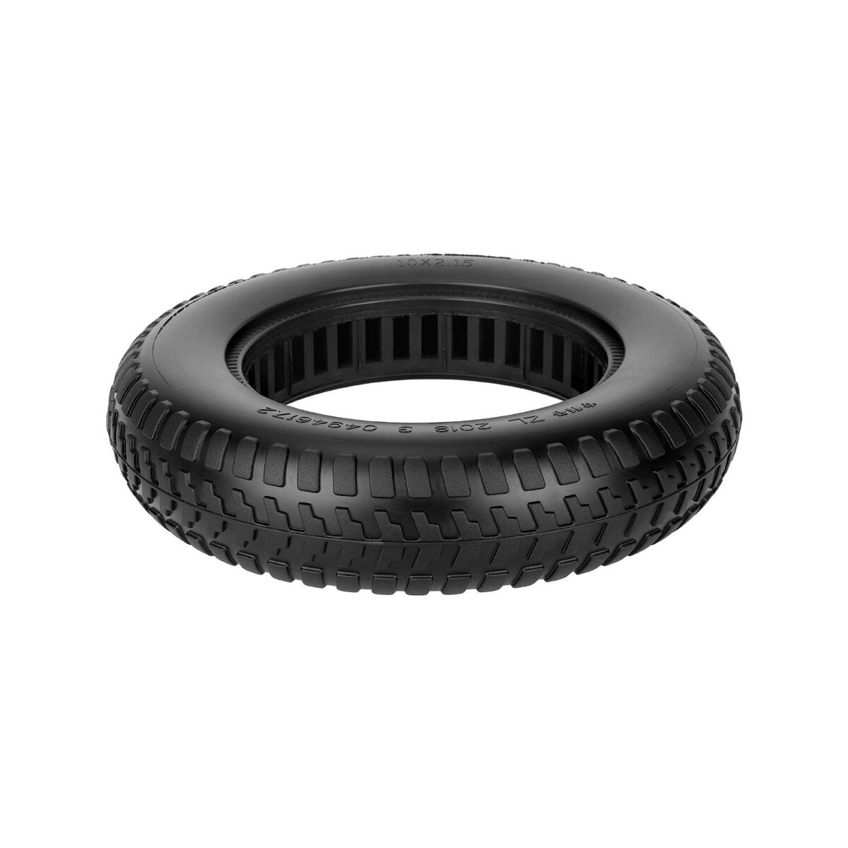 Neumático sólido negro 10*2,15 con ranura de 35 mm - Imagen 2