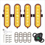 Juego de 4 luces intermitentes recargables amarillas Ulip con control remoto