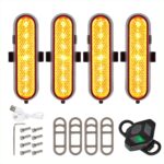Juego de 4 luces intermitentes recargables amarillas Ulip con control remoto