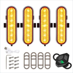 Juego de 4 luces intermitentes recargables amarillas Ulip con control remoto