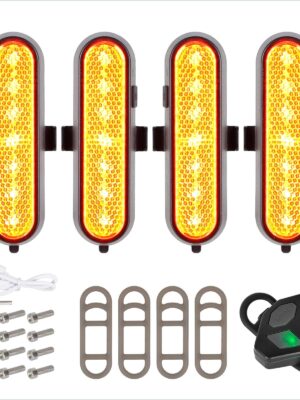 Juego de 4 luces intermitentes recargables amarillas Ulip con control remoto