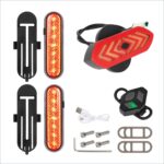 Juego de 2 luces intermitentes recargables rojas Ulip + 1 juego de luces traseras intermitentes con control remoto para 4 scooters Pro